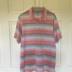 Adidas Golf Mens (XL) Short Sleeve Shirt Striped Machine Wash Tumble Dry